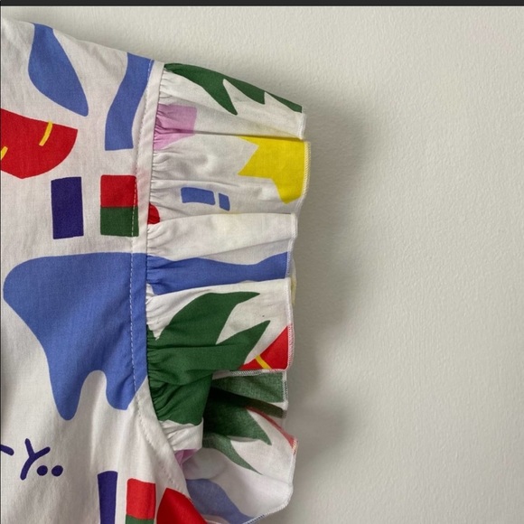 Nooworks Ruffle Sleeve A-Ok White Blouse Top NWTs size large - Picture 2 of 10